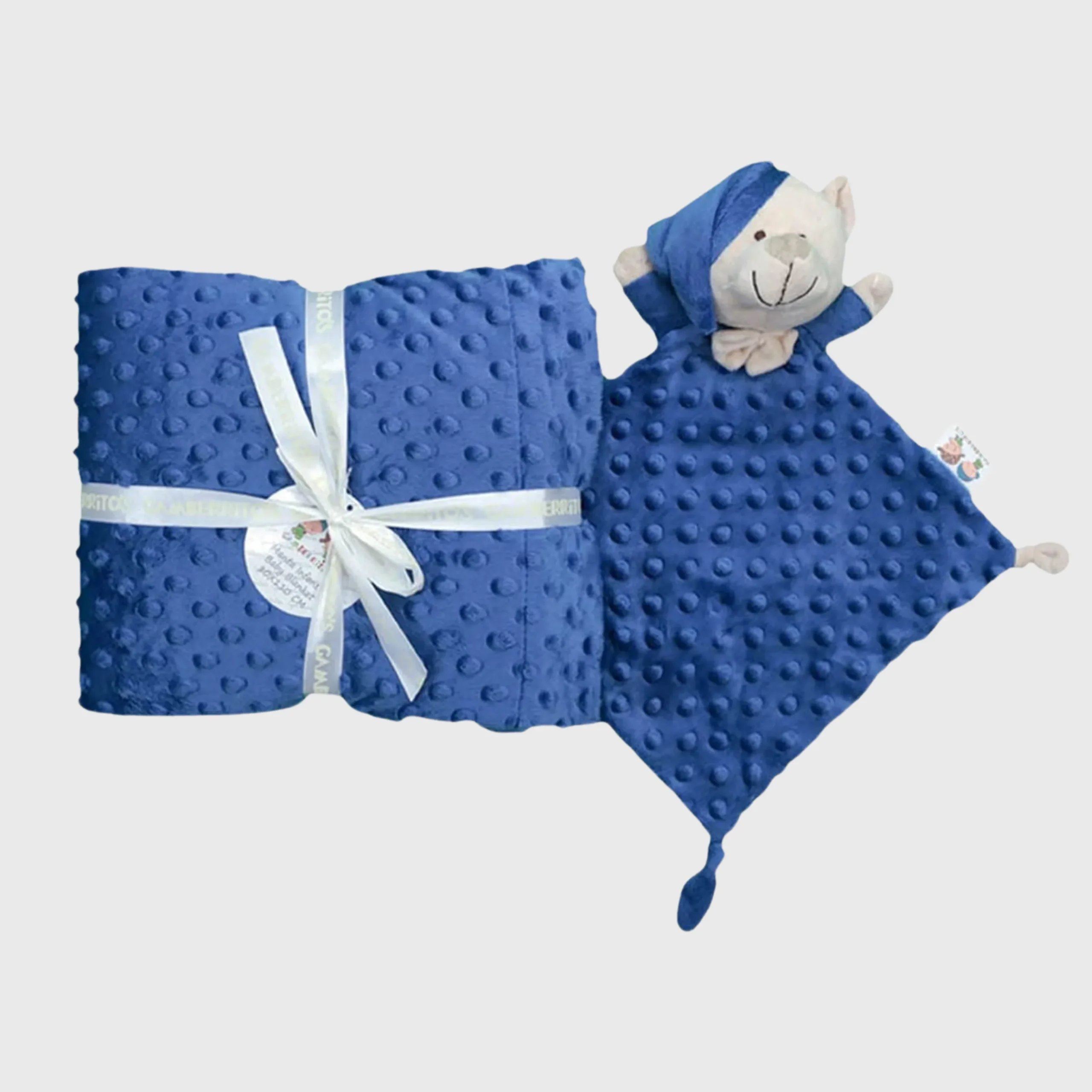 Doudou plaid bleu roi