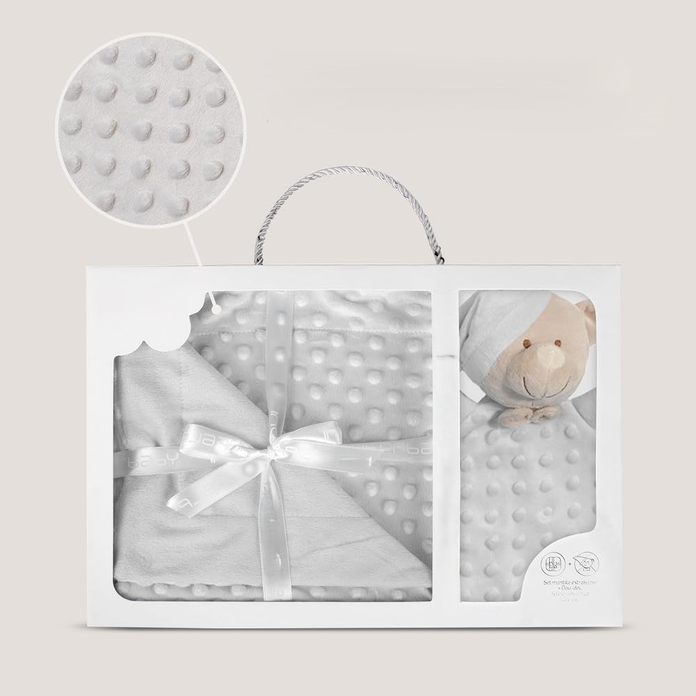 Coffret plaid + doudou (Gris) – Image 4