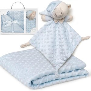 Coffret Bleu doudou plaid