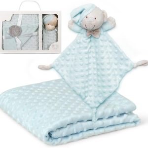Coffret plaid + doudou (Vert d'eau)