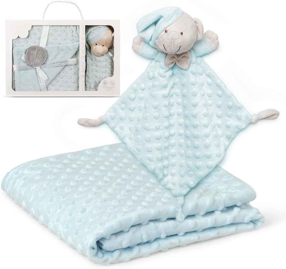 Coffret plaid + doudou (Vert d'eau)