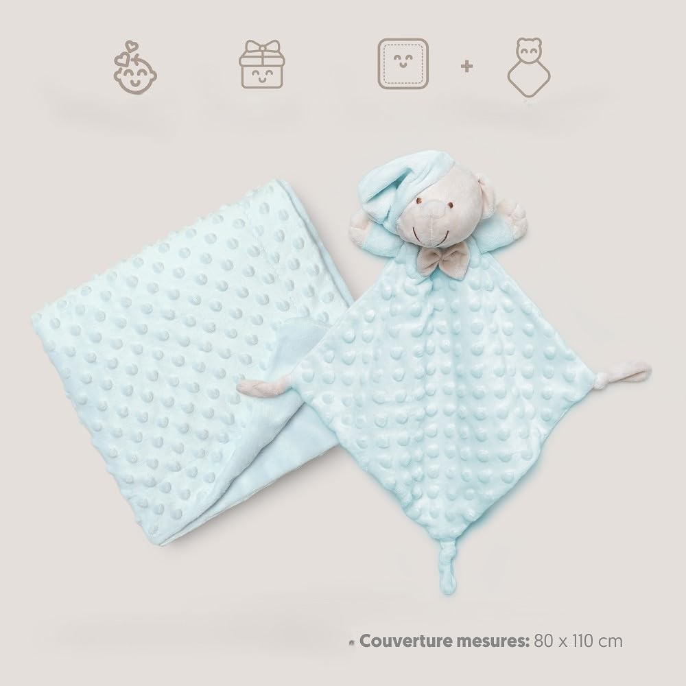 Coffret plaid + doudou (Vert d'eau) – Image 4