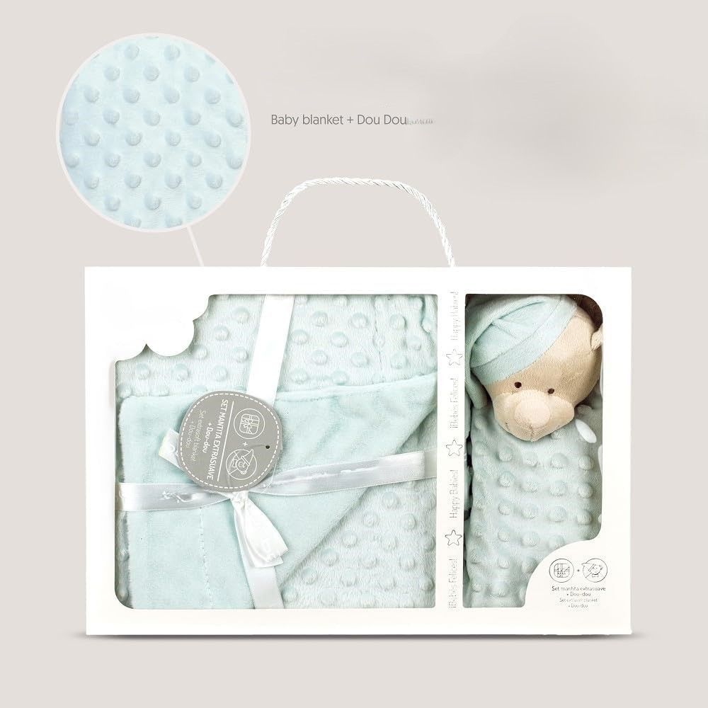 Coffret plaid + doudou (Vert d'eau) – Image 3